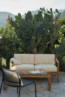 Utesofa - Virkelyst 2-Seter Teak/Golden Yellow Stripe