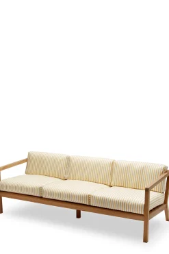 Utesofa - Virkelyst 3-Seter Teak/Golden Yellow Stripe