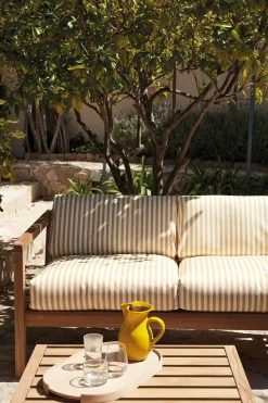 Utesofa - Virkelyst 3-Seter Teak/Golden Yellow Stripe