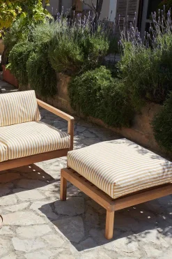 Utesofa - Virkelyst 2-Seter Teak/Golden Yellow Stripe