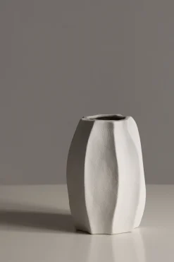 Vase - Struktur H23cm Naturhvit