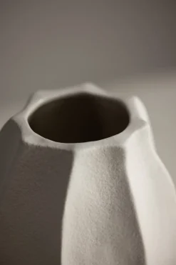 Vase - Struktur H23cm Naturhvit