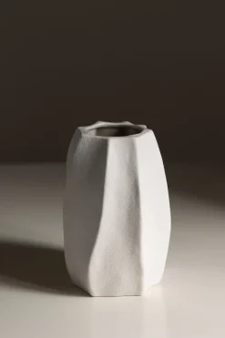 Vase - Struktur H23cm Naturhvit