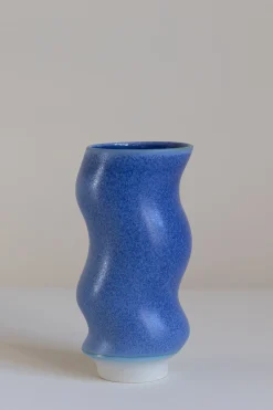 Vase - Wave Deep Blue